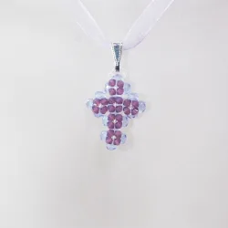 Pendant 40cm - Noga-Violet Organza - Pendant 40cm - Laiton argenté